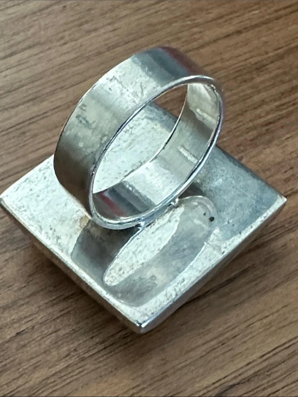 HOB House of Bangles Chunky Square Vintage Sterling Silver Statement Ring